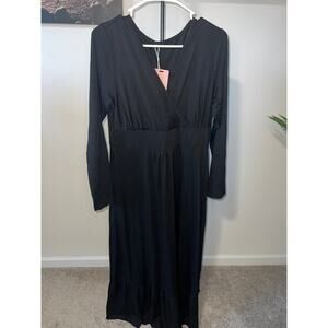 Black YesFashion Long Sleeve Long Dress sz L